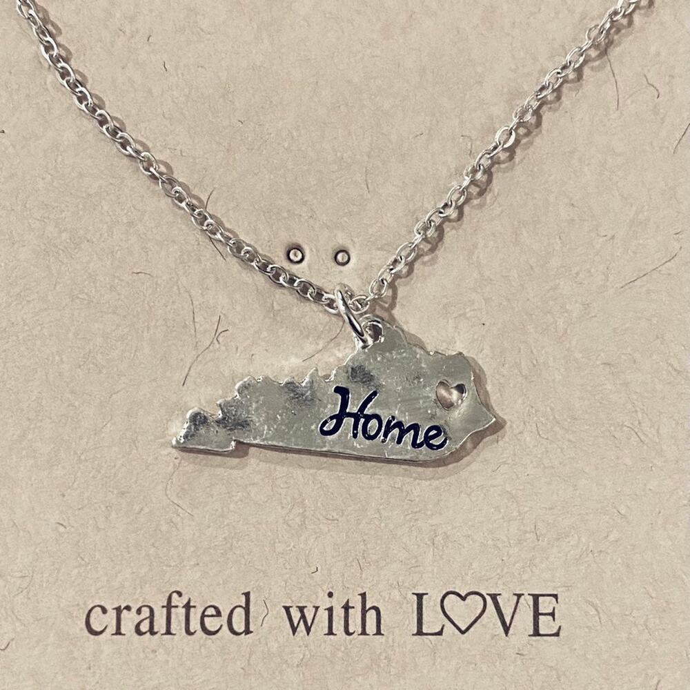Kentucky Home Silver Heart Necklace